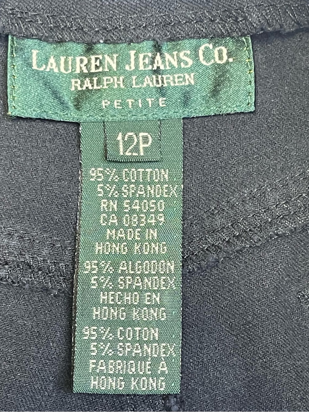 Lauren Jeans Ralph Lauren Women’s 12P Black Straight-Leg Stretch Jeans Petite - Picture 3 of 8